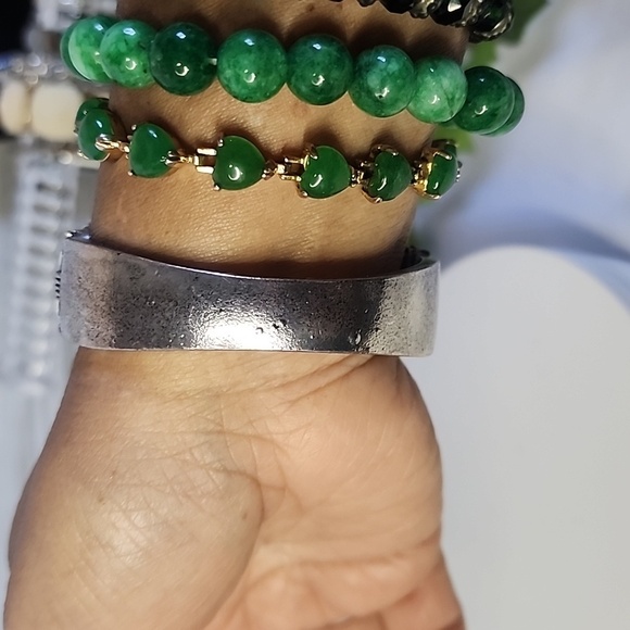 Silver Butterfly with AB CZ Crystals Clamper Hinge Bracelet - Picture 10 of 11